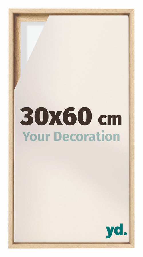 Lyon MDF Canvas Floater Frame 30x60cm Beech Front Size | Yourdecoration.com