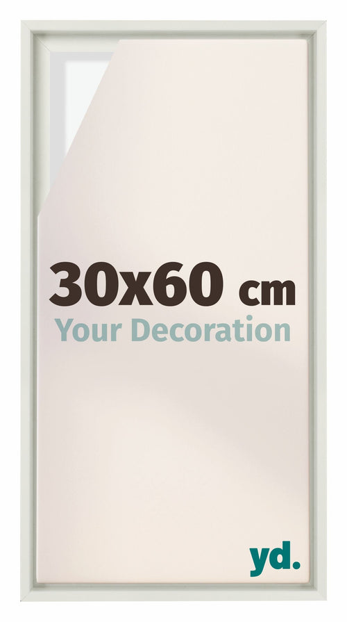 Lyon MDF Canvas Floater Frame 30x60cm White Matte Front Size | Yourdecoration.com