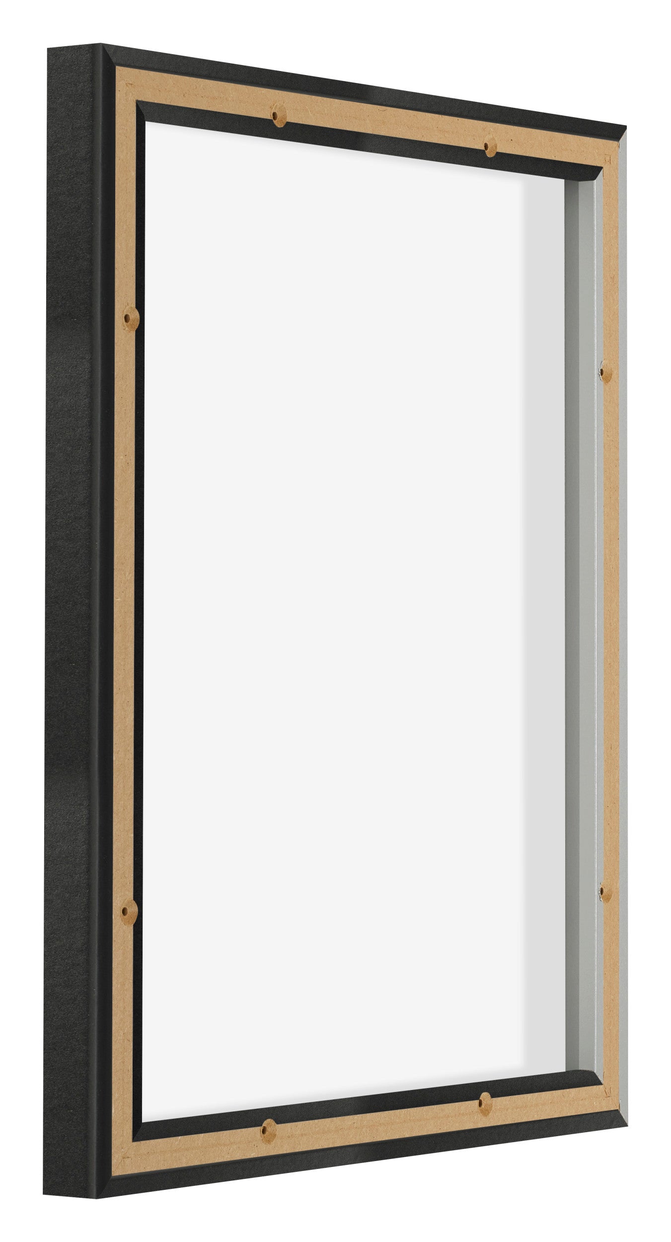 Lyon MDF Canvas Floater Frame 4 5 Black Matte Back Oblique | Yourdecoration.com