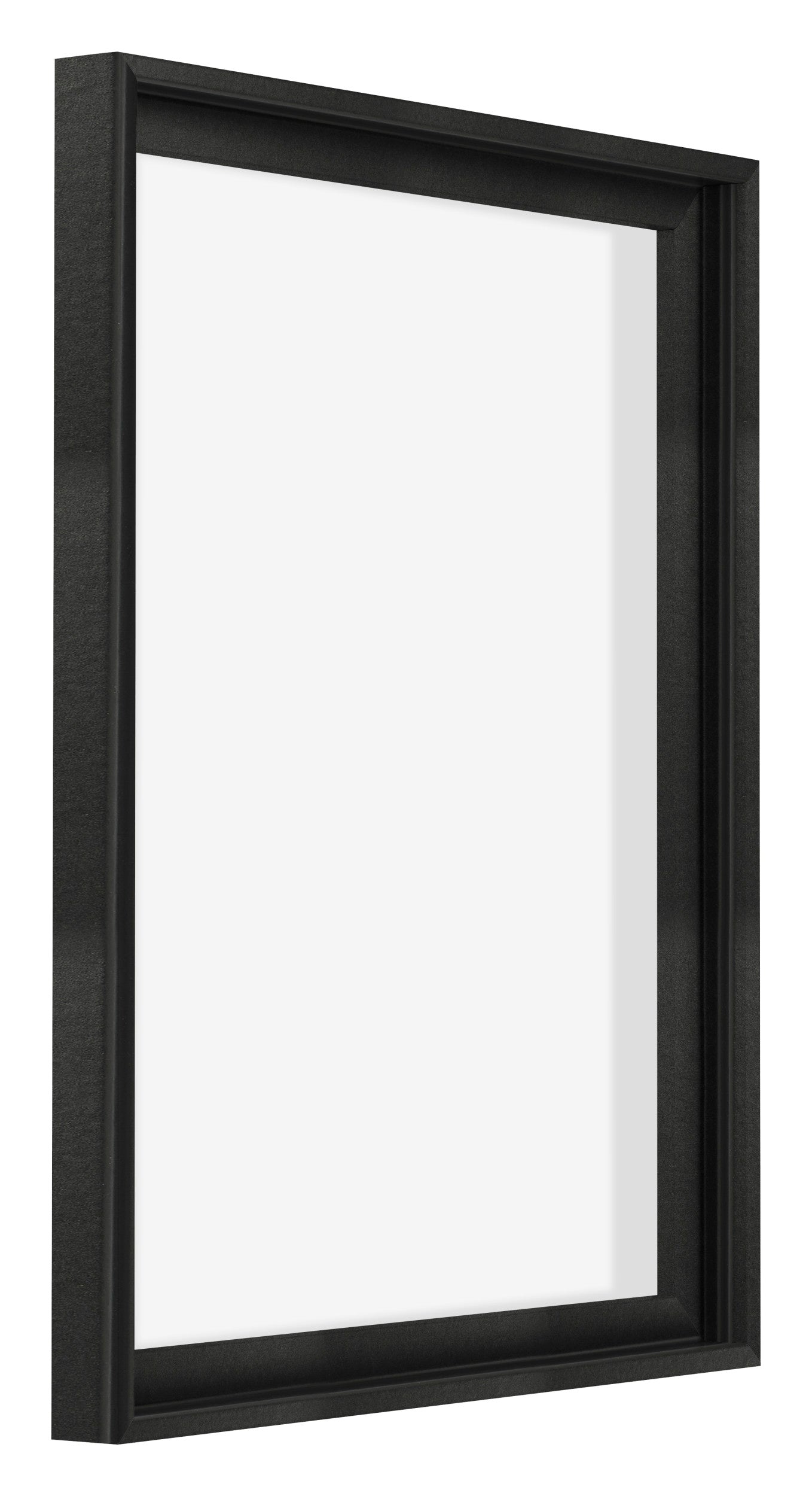 Lyon MDF Canvas Floater Frame 4 5 Black Matte Front Oblique | Yourdecoration.com