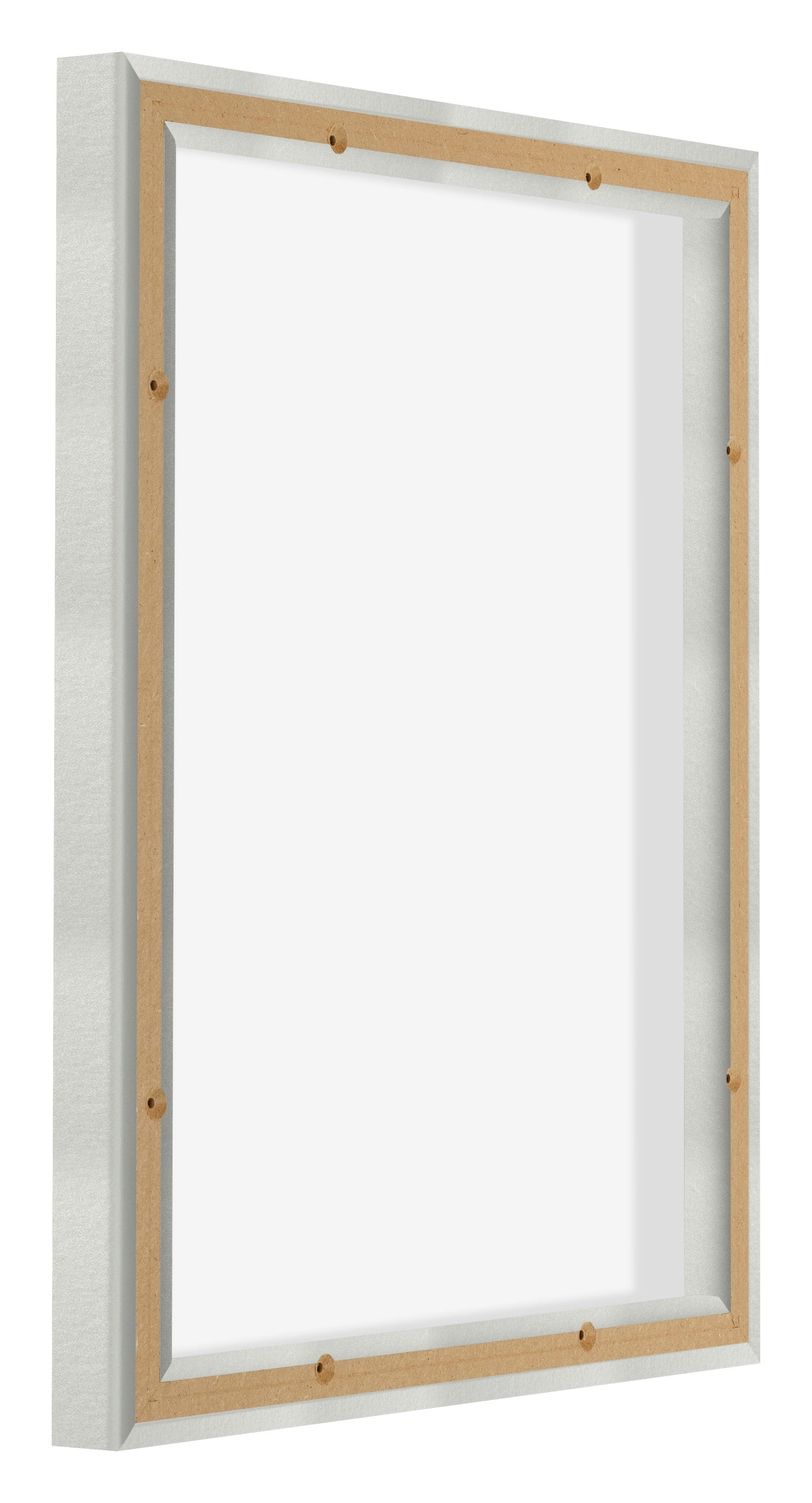 Lyon MDF Canvas Floater Frame 4 5 Silver Matte Back Oblique | Yourdecoration.com