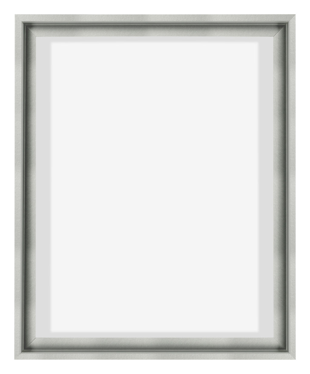 Lyon MDF Canvas Floater Frame 4 5 Silver Matte Front | Yourdecoration.com