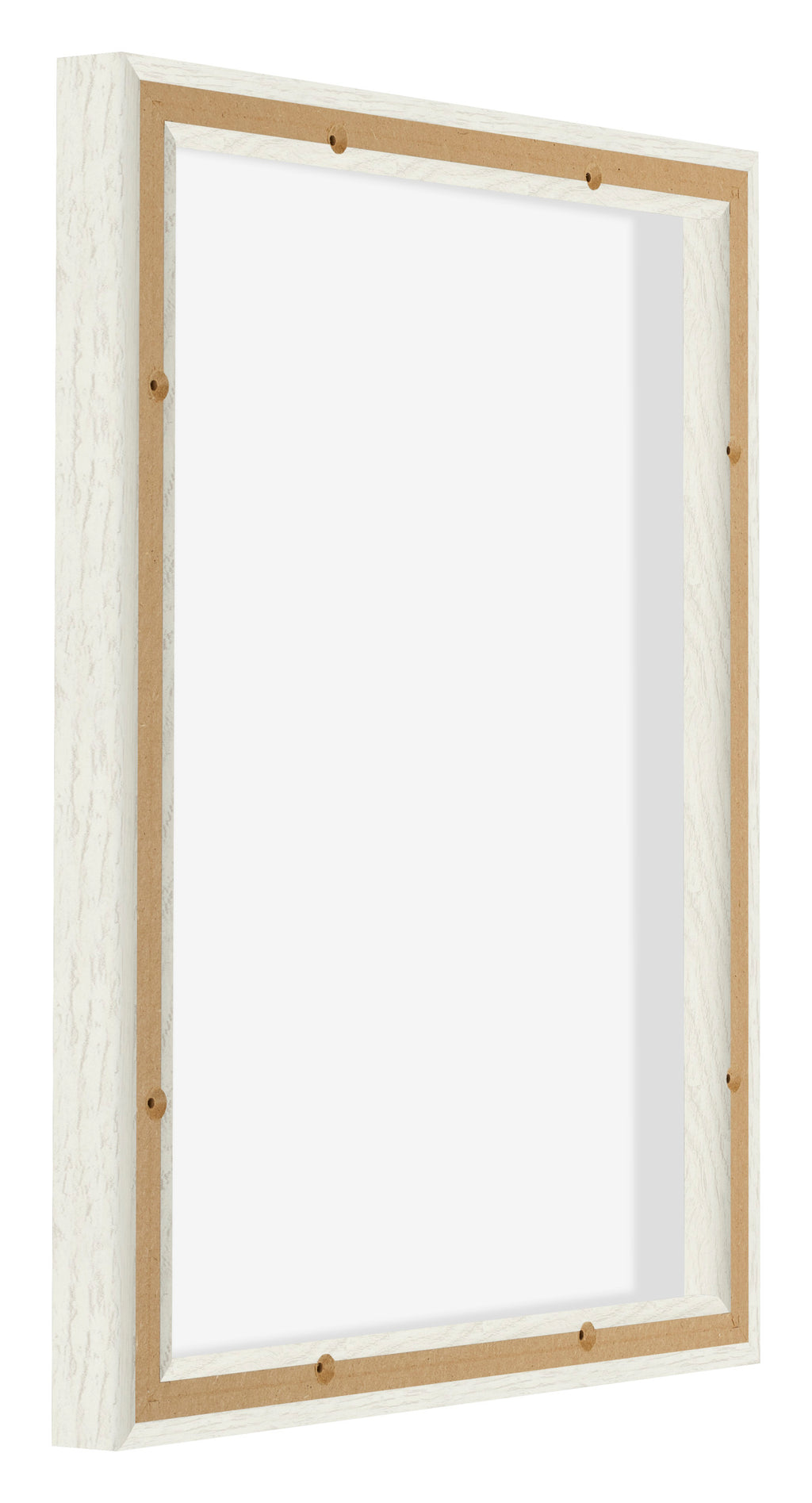 Lyon MDF Canvas Floater Frame 4 5 White Wash Back Oblique | Yourdecoration.com
