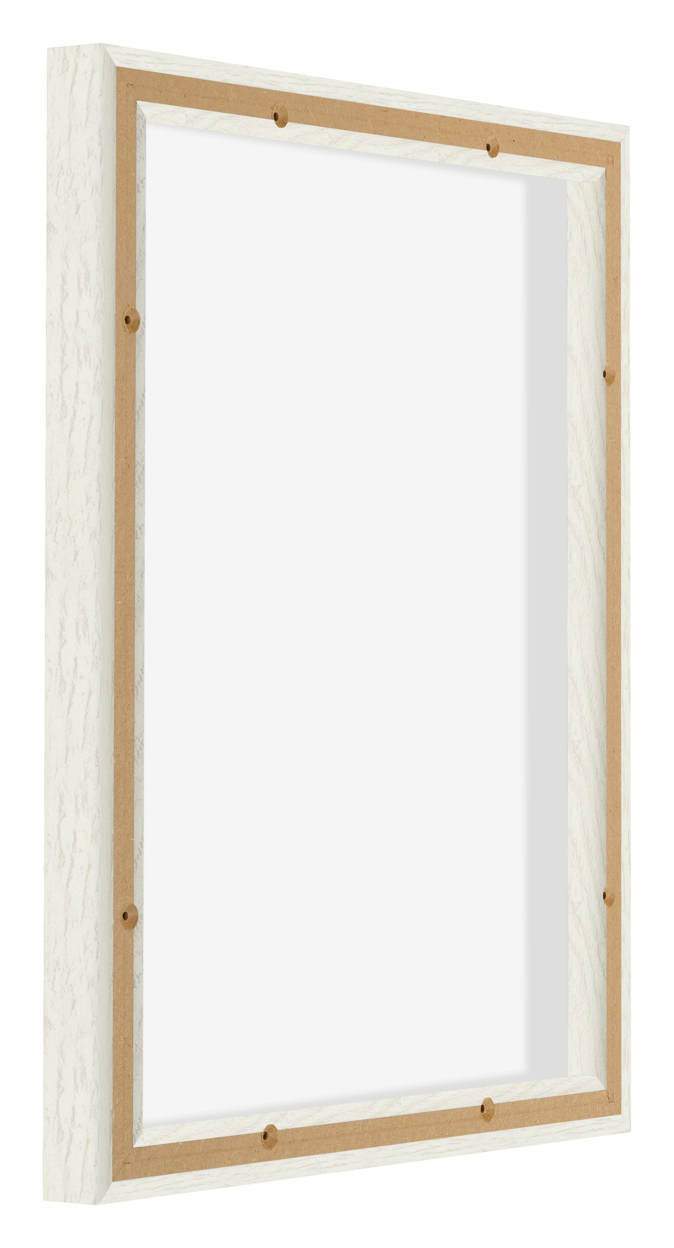 Lyon MDF Canvas Floater Frame 4 5 White Wash Back Oblique | Yourdecoration.com