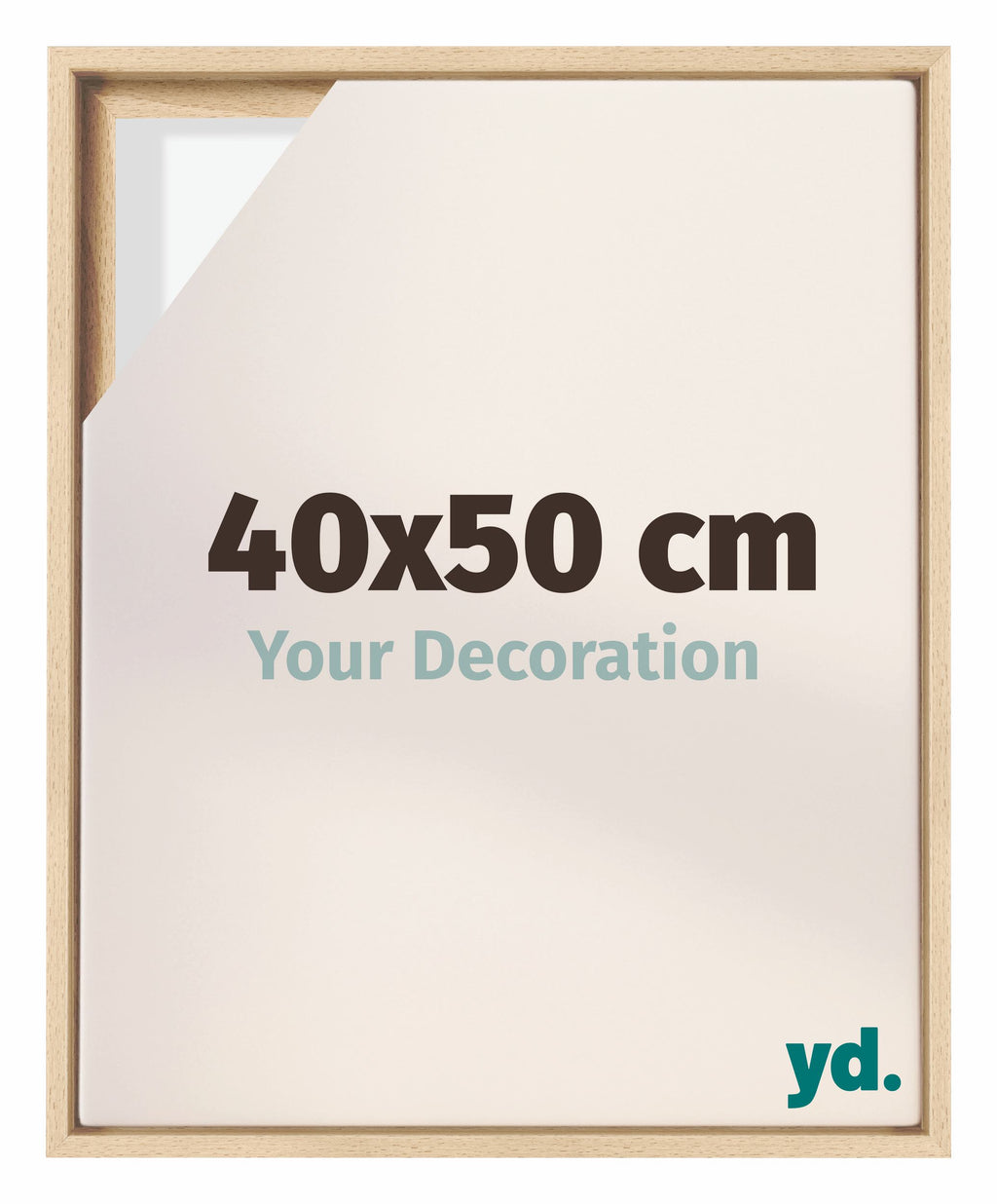 Lyon MDF Canvas Floater Frame 40x50cm Beech Front Size | Yourdecoration.com