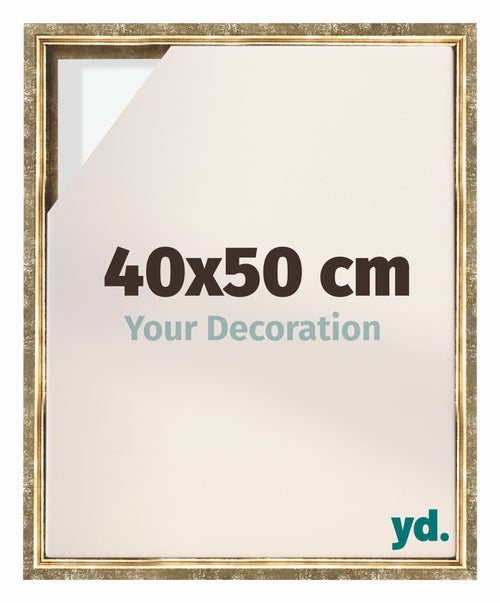 Lyon MDF Canvas Floater Frame 40x50cm Gold Antique Front Size | Yourdecoration.com