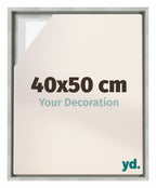 Lyon MDF Canvas Floater Frame 40x50cm Silver Matte Front Size | Yourdecoration.com
