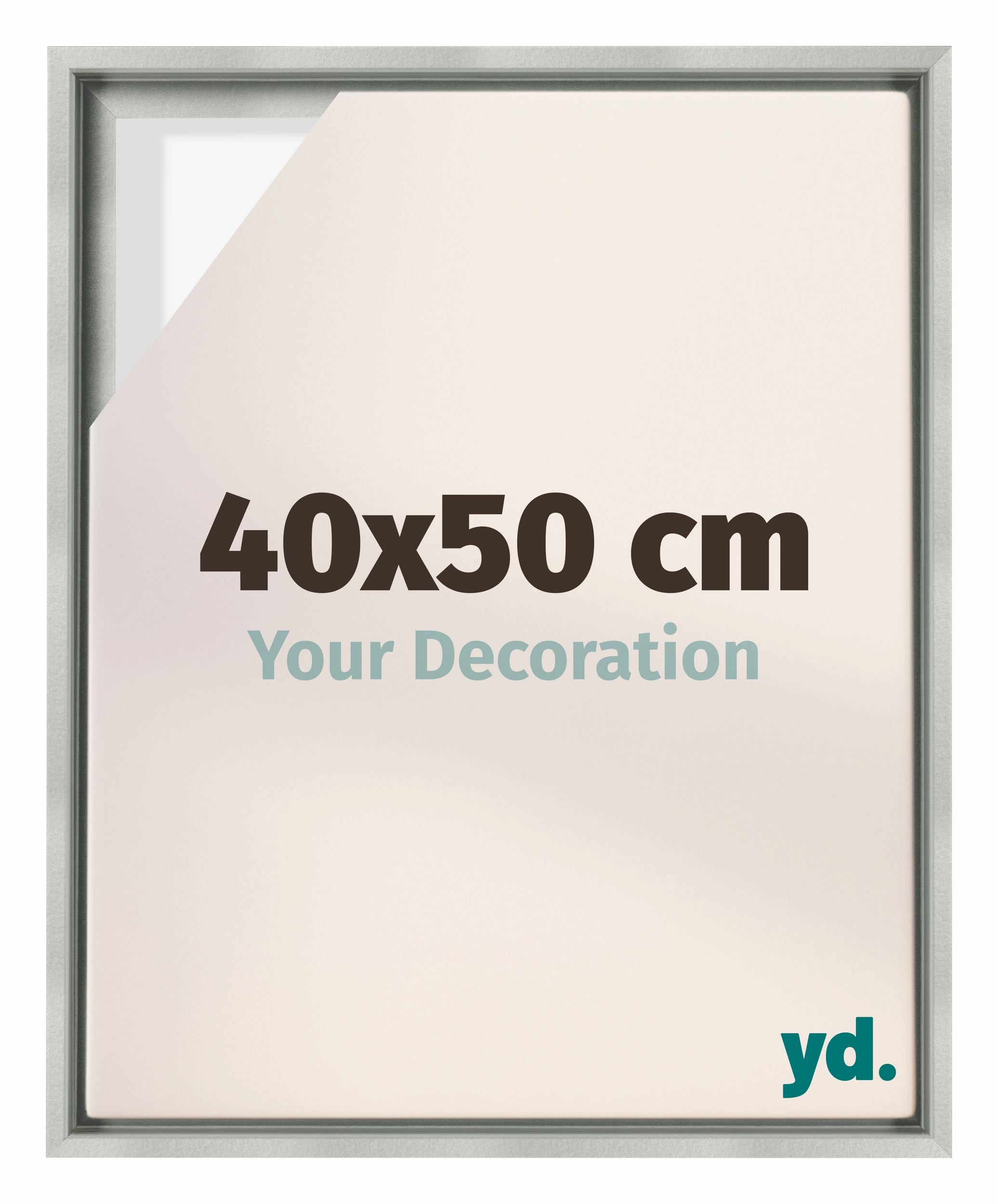 Lyon MDF Canvas Floater Frame 40x50cm Silver Matte Front Size | Yourdecoration.com