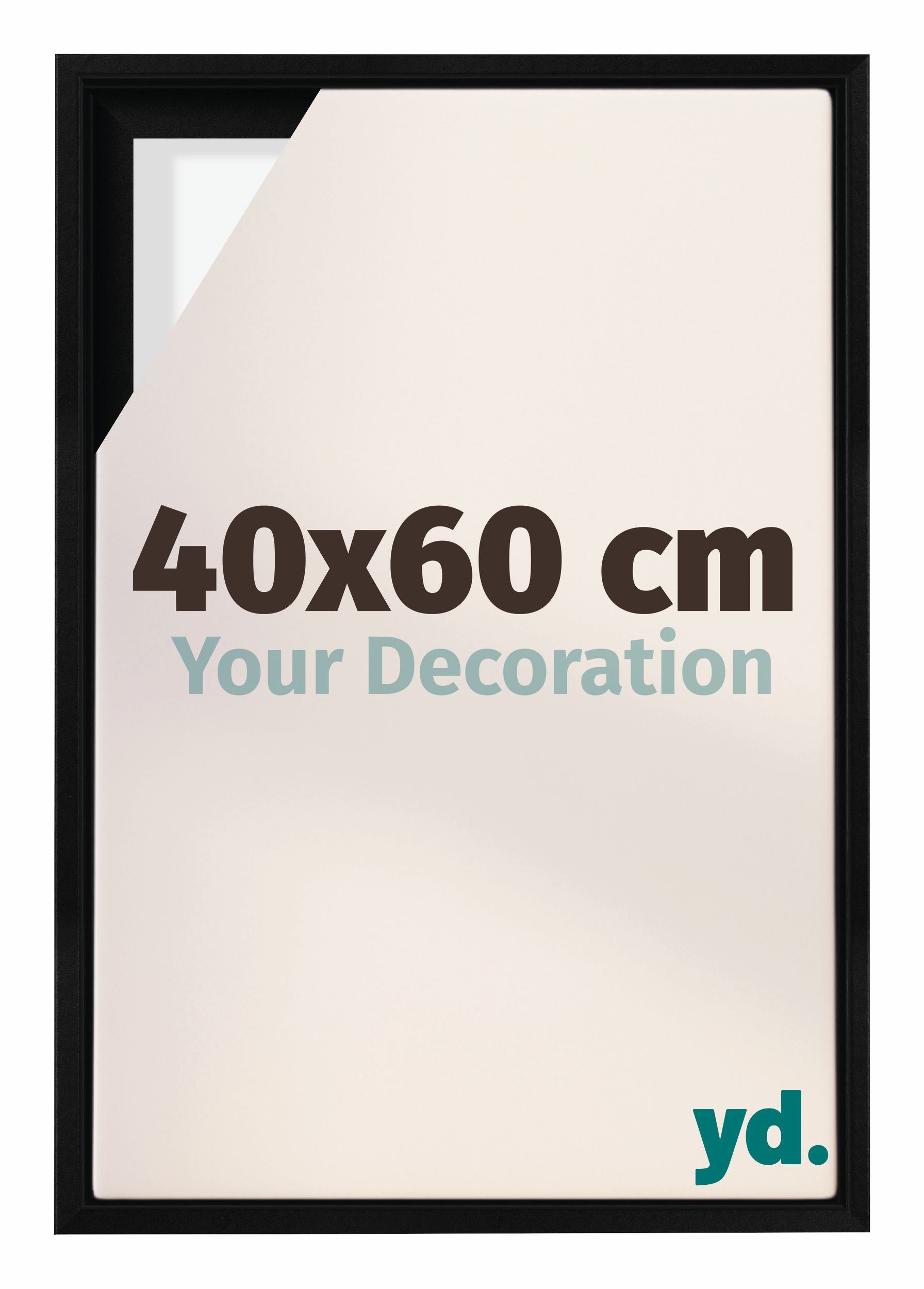 Lyon MDF Canvas Floater Frame 40x60cm Black Matte Front Size | Yourdecoration.com