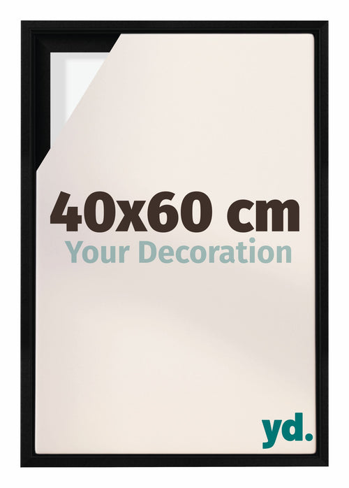 Lyon MDF Canvas Floater Frame 40x60cm Black Matte Front Size | Yourdecoration.com