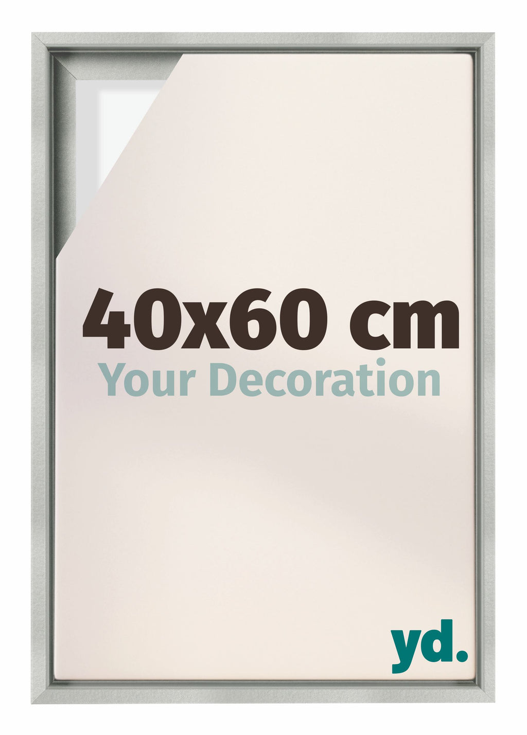 Lyon MDF Canvas Floater Frame 40x60cm Silver Matte Front Size | Yourdecoration.com