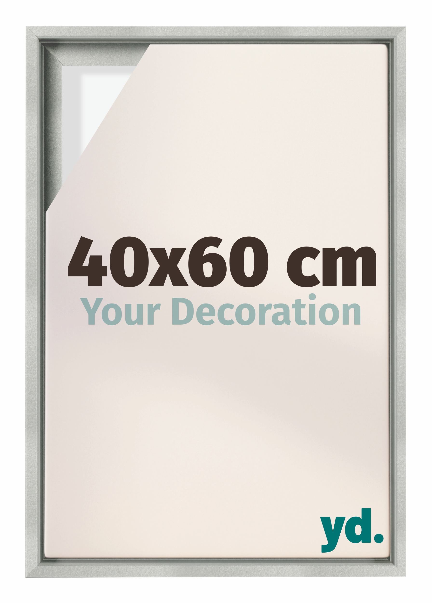 Lyon MDF Canvas Floater Frame 40x60cm Silver Matte Front Size | Yourdecoration.com