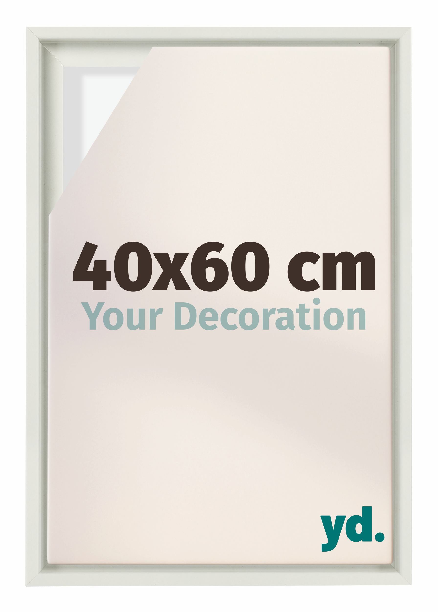 Lyon MDF Canvas Floater Frame 40x60cm White Matte Front Size | Yourdecoration.com