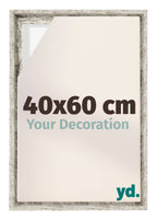 Lyon MDF Canvas Floater Frame 40x60cm White Vintage Voorzijde Maat | Yourdecoration.com