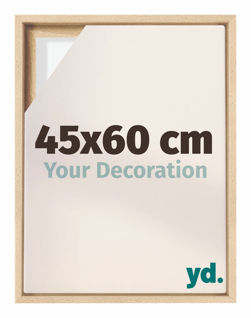 Lyon MDF Canvas Floater Frame 45x60cm Beech Front Size | Yourdecoration.com