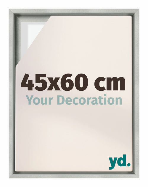 Lyon MDF Canvas Floater Frame 45x60cm Silver Matte Front Size | Yourdecoration.com