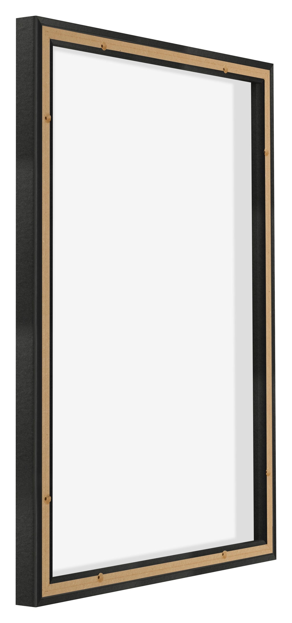 Lyon MDF Canvas Floater Frame 5 7 Black Matte Back Oblique | Yourdecoration.com