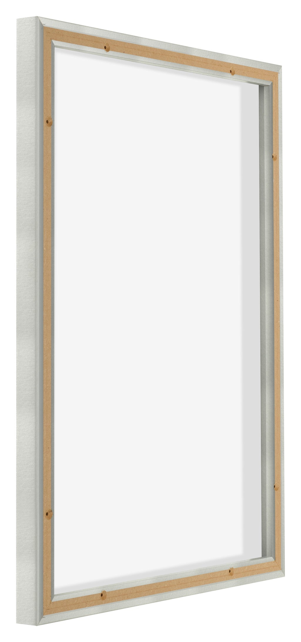 Lyon MDF Canvas Floater Frame 5 7 Silver Matte Back Oblique | Yourdecoration.com