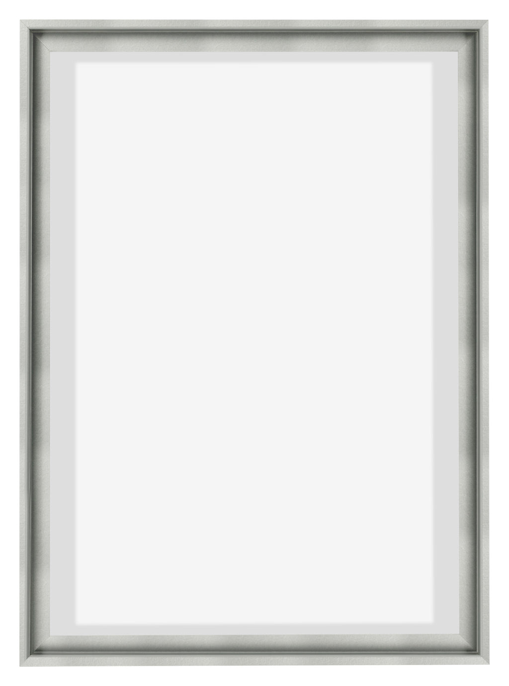 Lyon MDF Canvas Floater Frame 5 7 Silver Matte Front | Yourdecoration.com
