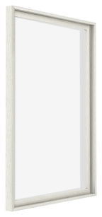 Lyon MDF Canvas Floater Frame 5 7 White Wash Front Oblique | Yourdecoration.com