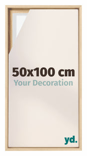 Lyon MDF Canvas Floater Frame 50x100cm Beech Front Size | Yourdecoration.com