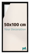 Lyon MDF Canvas Floater Frame 50x100cm Black Matte Front Size | Yourdecoration.com