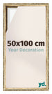 Lyon MDF Canvas Floater Frame 50x100cm Gold Antique Front Size | Yourdecoration.com