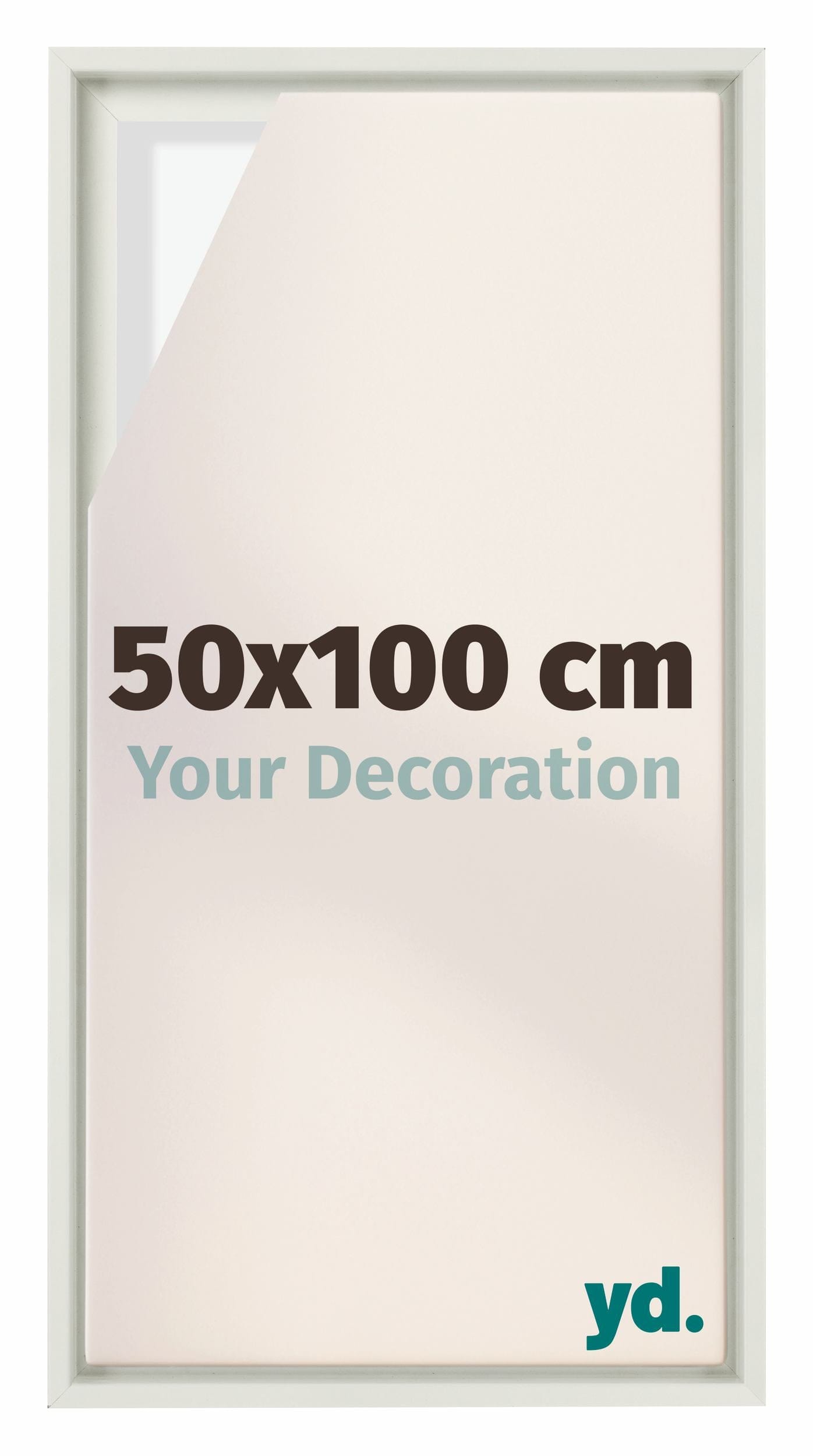 Lyon MDF Canvas Floater Frame 50x100cm White Matte Front Size | Yourdecoration.com