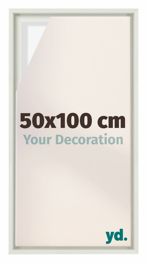 Lyon MDF Canvas Floater Frame 50x100cm White Matte Front Size | Yourdecoration.com
