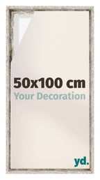 Lyon MDF Canvas Floater Frame 50x100cm White Vintage Voorzijde Maat | Yourdecoration.com