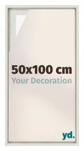 Lyon MDF Canvas Floater Frame 50x100cm White Wash Voorzijde Maat | Yourdecoration.com