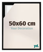 Lyon MDF Canvas Floater Frame 50x60cm Black Matte Front Size | Yourdecoration.com
