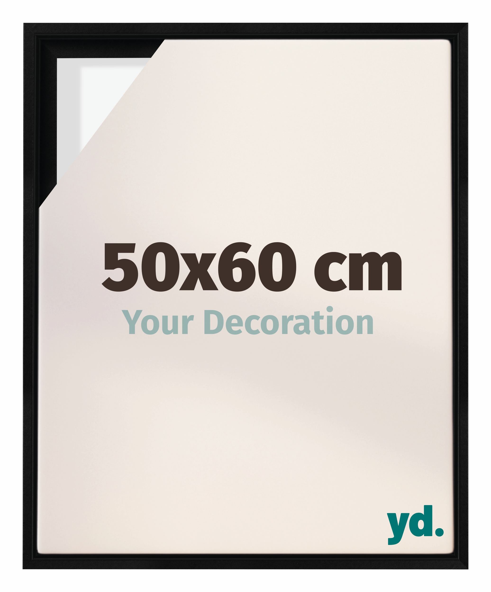 Lyon MDF Canvas Floater Frame 50x60cm Black Matte Front Size | Yourdecoration.com