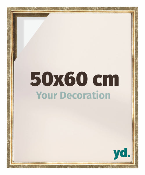 Lyon MDF Canvas Floater Frame 50x60cm Gold Antique Front Size | Yourdecoration.com