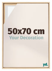 Lyon MDF Canvas Floater Frame 50x70cm Beech Front Size | Yourdecoration.com