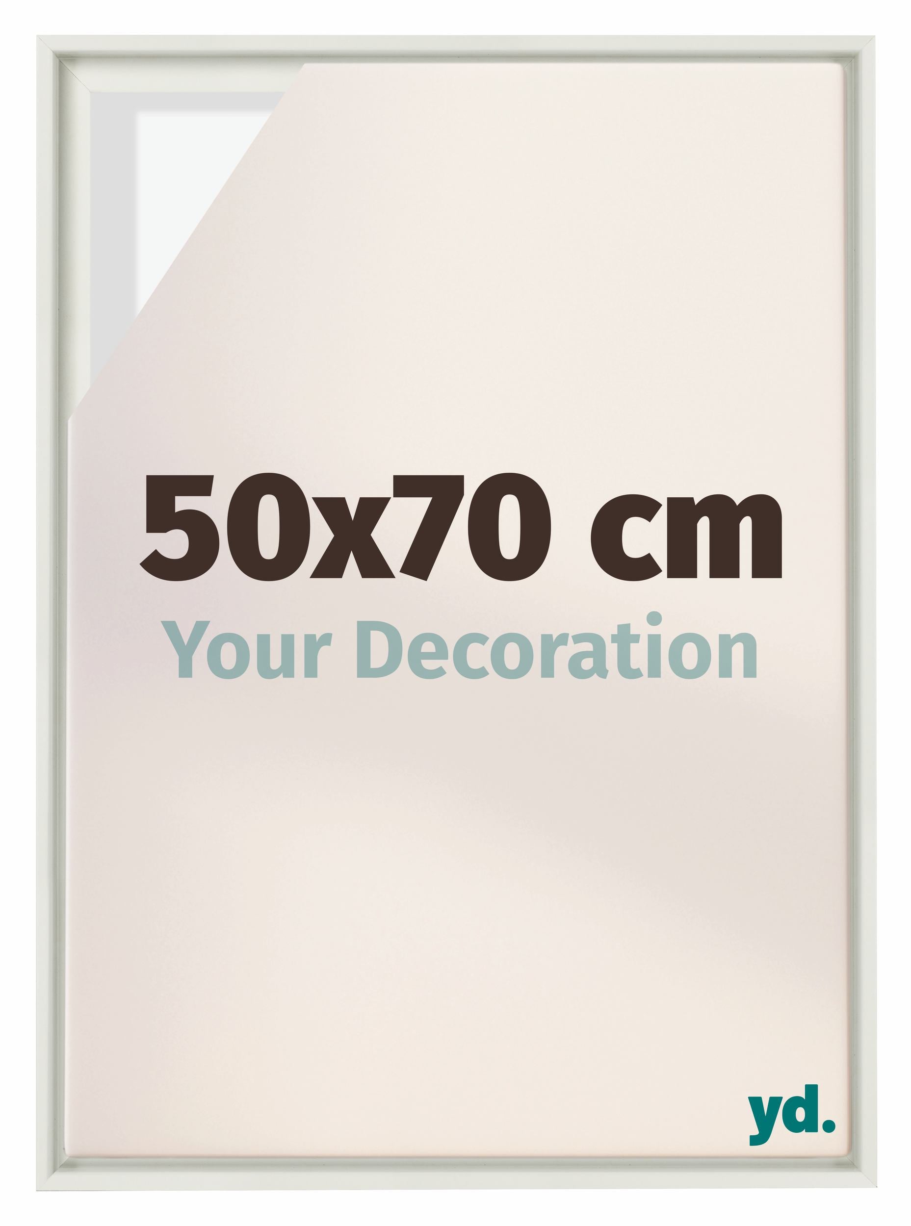 Lyon MDF Canvas Floater Frame 50x70cm White Matte Front Size | Yourdecoration.com