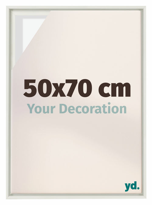 Lyon MDF Canvas Floater Frame 50x70cm White Matte Front Size | Yourdecoration.com
