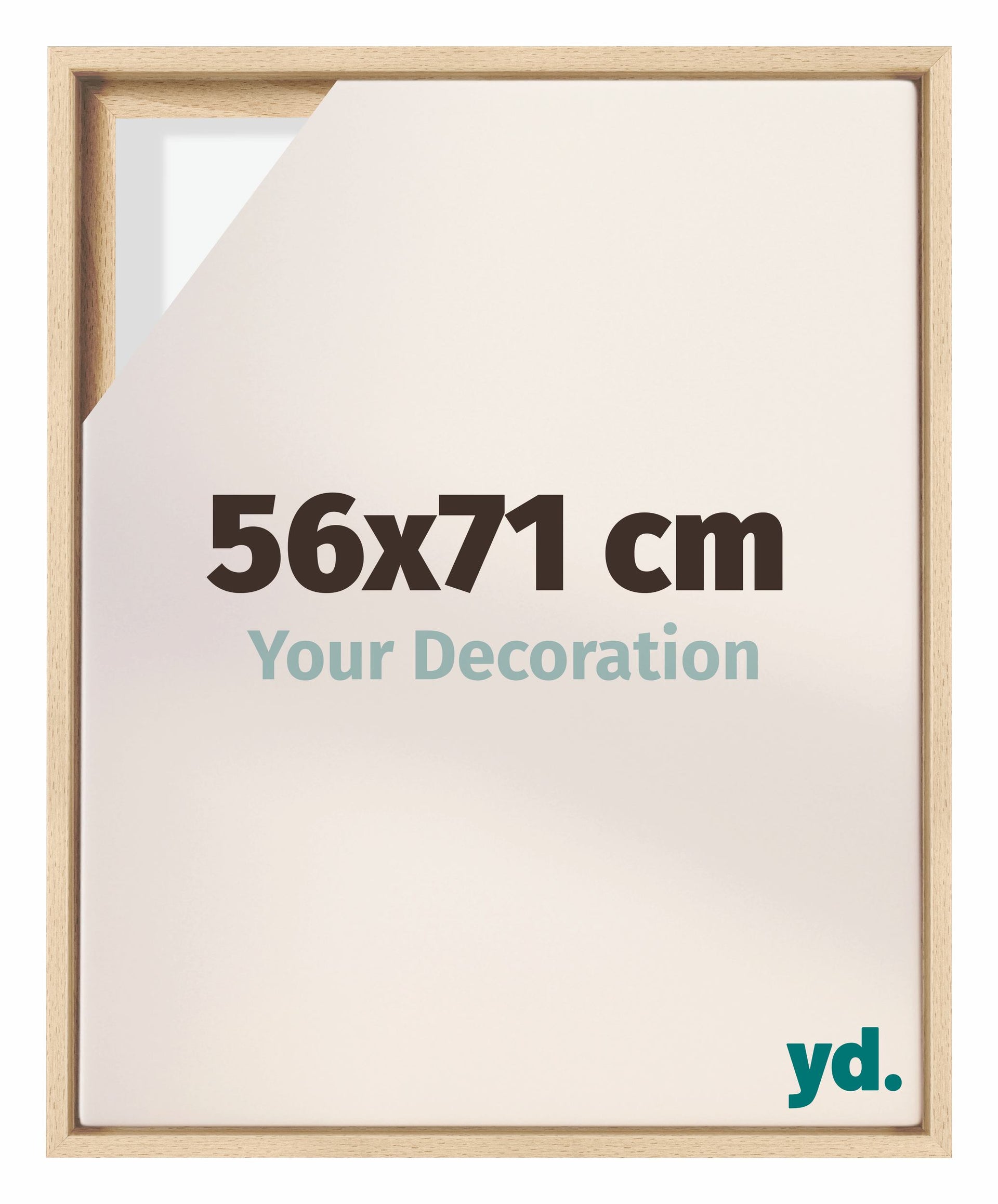 Lyon MDF Canvas Floater Frame 56x71cm Beech Front Size | Yourdecoration.com