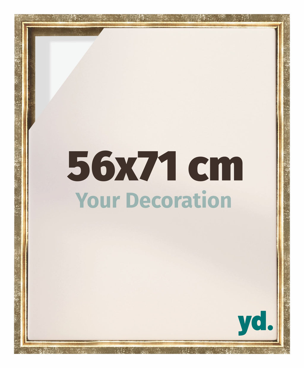 Lyon MDF Canvas Floater Frame 56x71cm Gold Antique Front Size | Yourdecoration.com