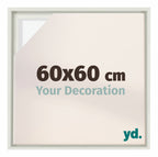Lyon MDF Canvas Floater Frame 60x60cm White Matte Front Size | Yourdecoration.com