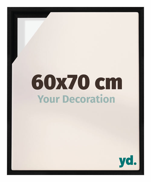 Lyon MDF Canvas Floater Frame 60x70cm Black Matte Front Size | Yourdecoration.com