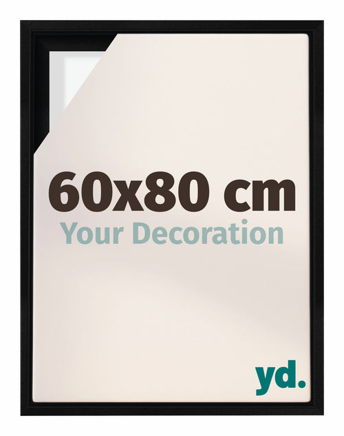 Lyon MDF Canvas Floater Frame 60x80cm Black Matte Front Size | Yourdecoration.com