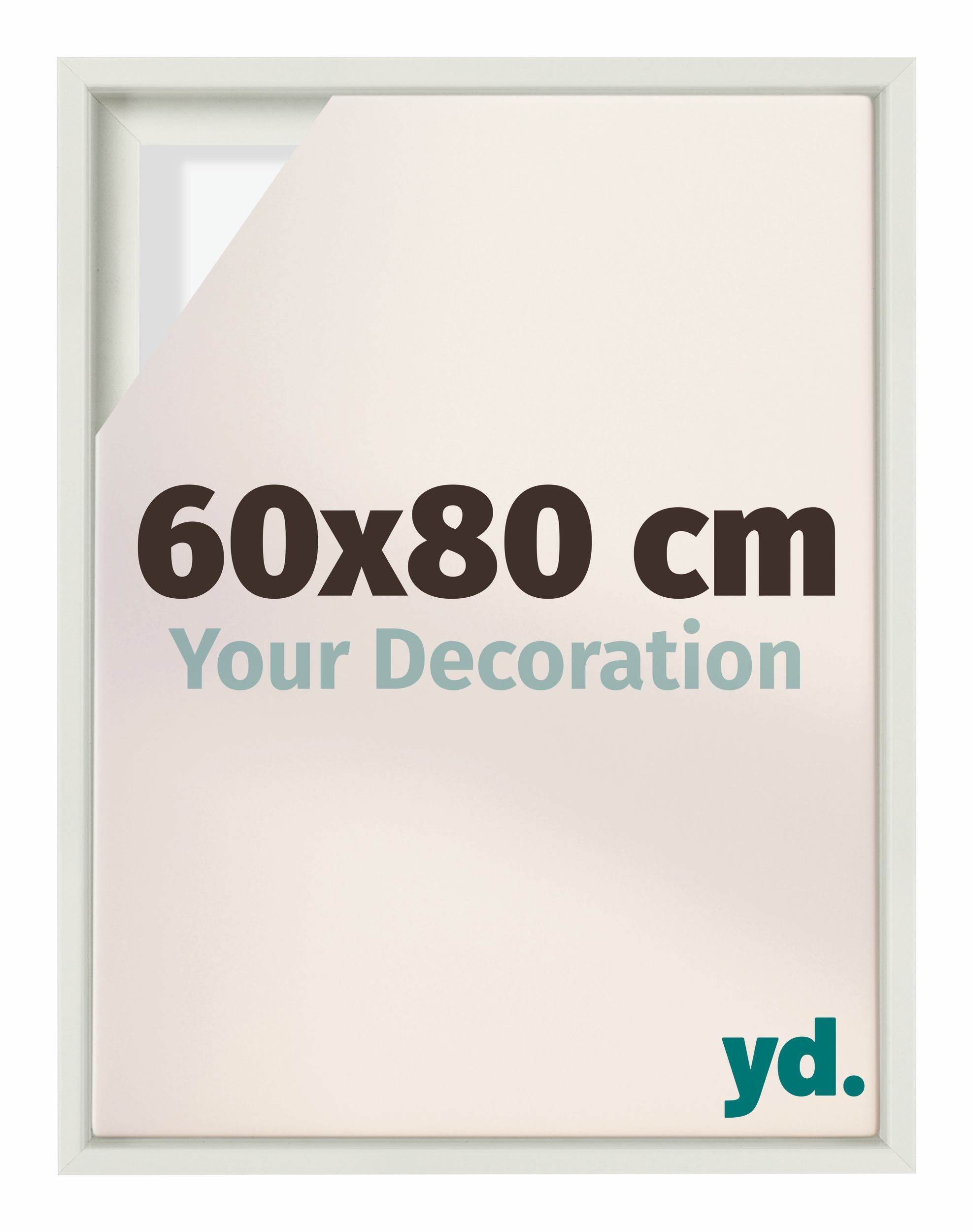 Lyon MDF Canvas Floater Frame 60x80cm White Matte Front Size | Yourdecoration.com