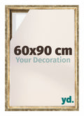 Lyon MDF Canvas Floater Frame 60x90cm Gold Antique Front Size | Yourdecoration.com
