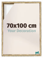 Lyon MDF Canvas Floater Frame 70x100cm Gold Antique Front Size | Yourdecoration.com