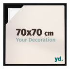 Lyon MDF Canvas Floater Frame 70x70cm Black Matte Front Size | Yourdecoration.com