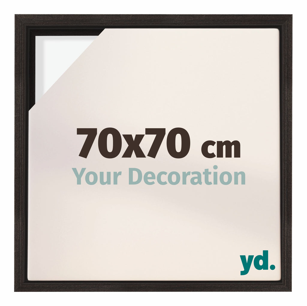 Lyon MDF Canvas Floater Frame 70x70cm Oak Dark Front Size | Yourdecoration.com