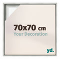 Lyon MDF Canvas Floater Frame 70x70cm Silver Matte Front Size | Yourdecoration.com