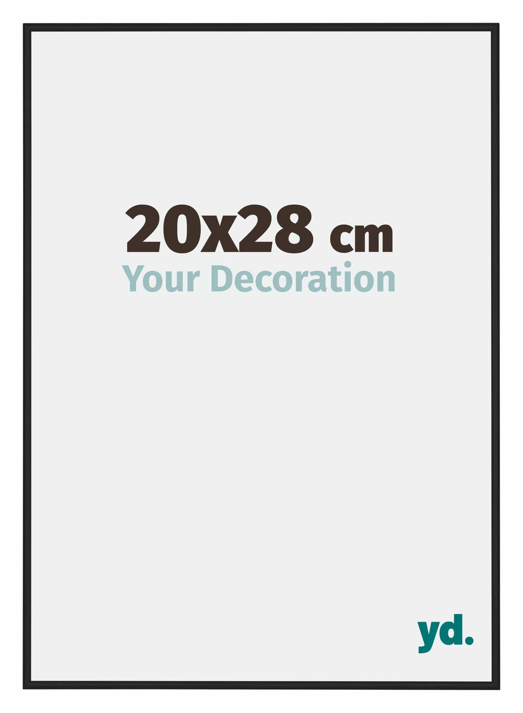 Miami Aluminium Photo Frame 20x28cm Black High Gloss Front Size | Yourdecoration.com