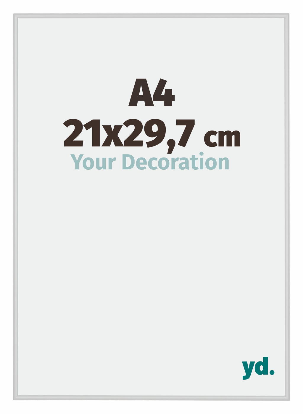 Miami Aluminium Photo Frame 21x29 7cm A4 Silver Matt Front Size | Yourdecoration.com
